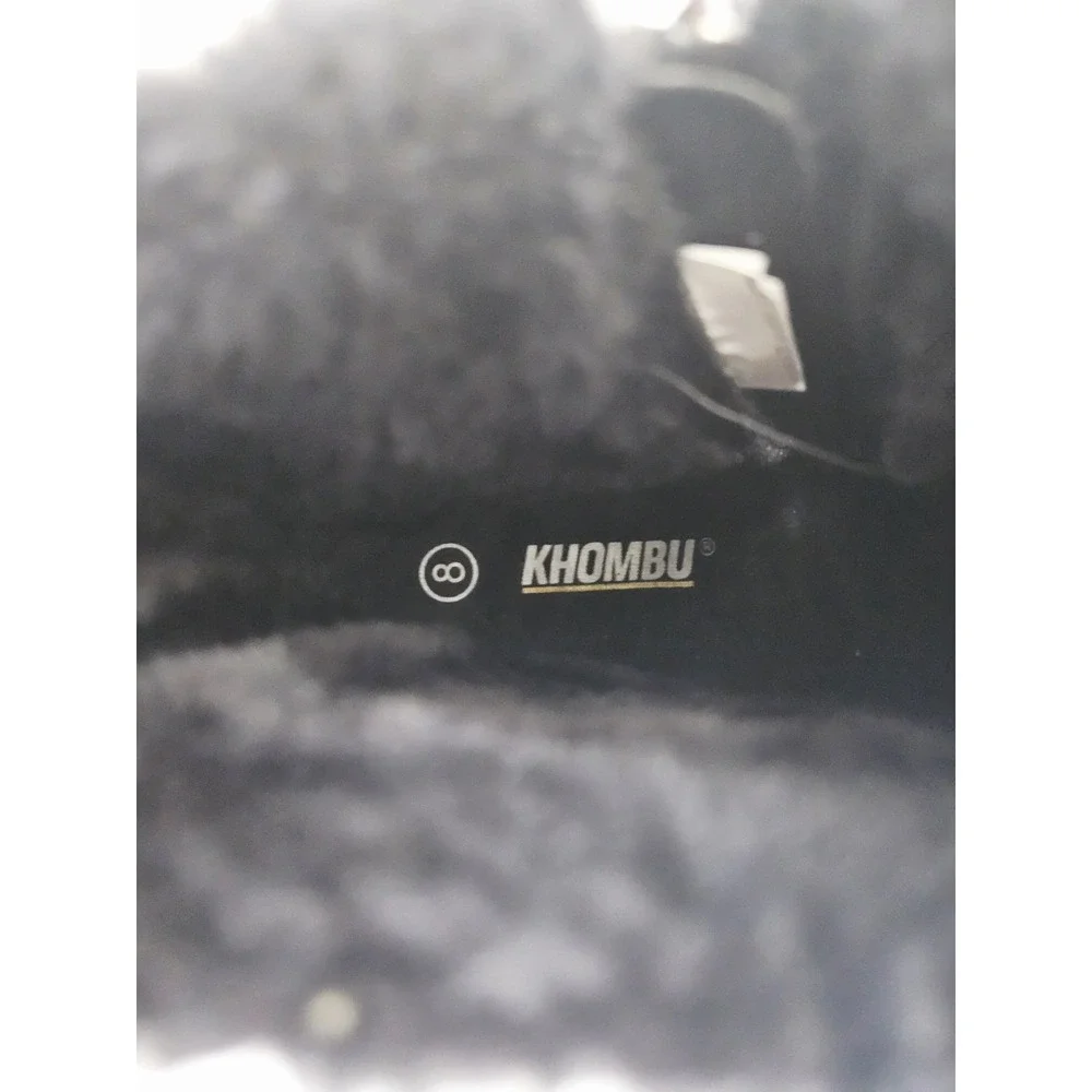 Khombu Womens Sienna Snow Winter Leather Boot‎ Water Repellant Side Zip Black 8